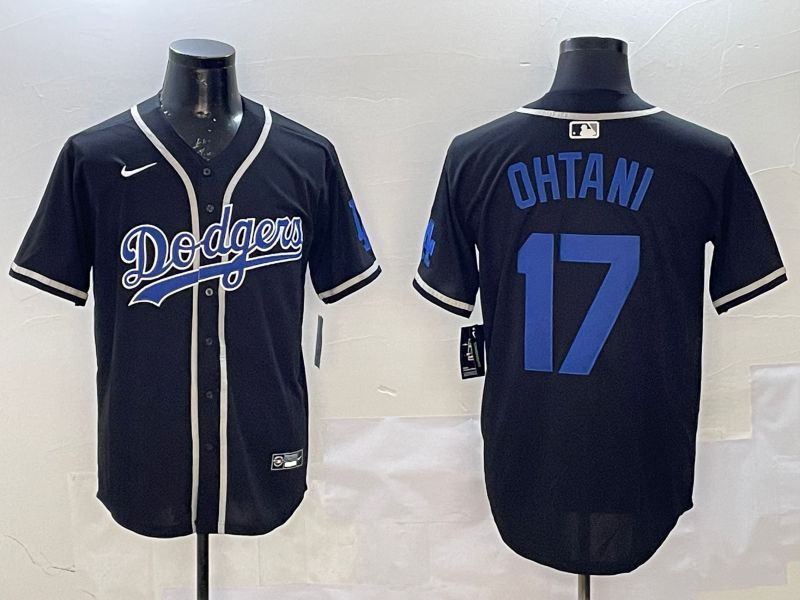Men Los Angeles Dodgers #17 Ohtani Black Fashion Game 2025 Nike MLB Jersey style 1